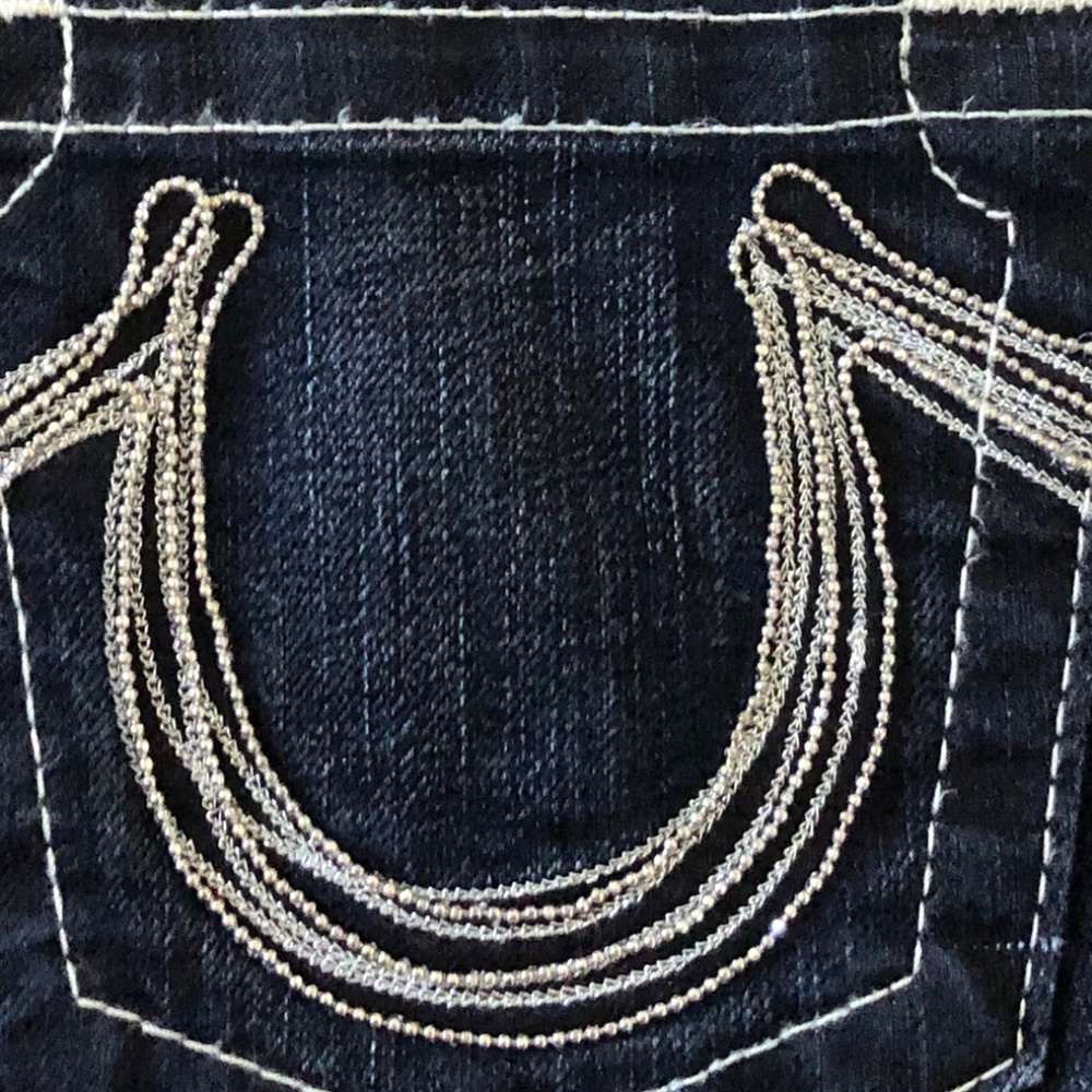 True Religion Skinny Stretch Jeans Silver Bead Pockets 31 - Picture 4 of 7